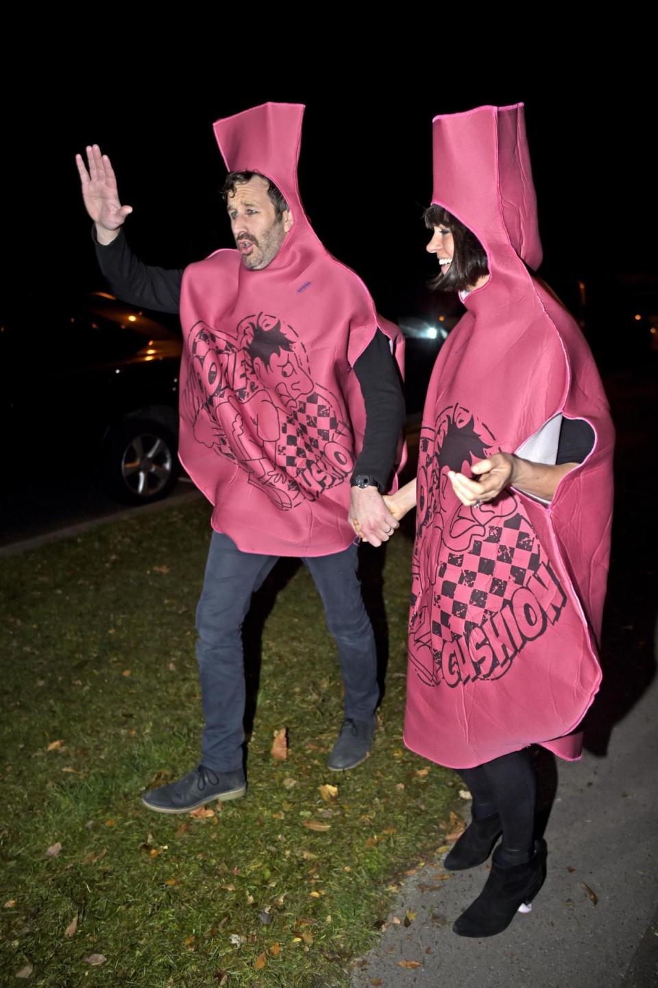 Chris O'Dowd and Dawn O'Porter arrive at the Halloween party hosted by Jonathan Ross (PA)