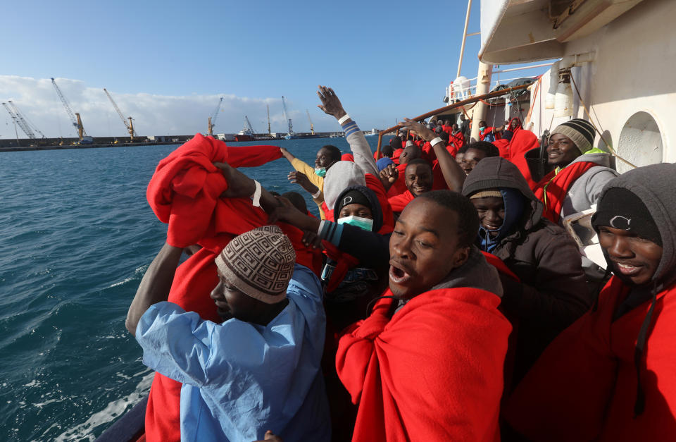 African migrants rescued off the Libyan coast