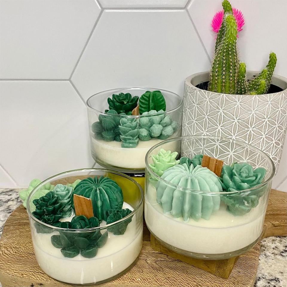 12) Succulent Cacti Candle