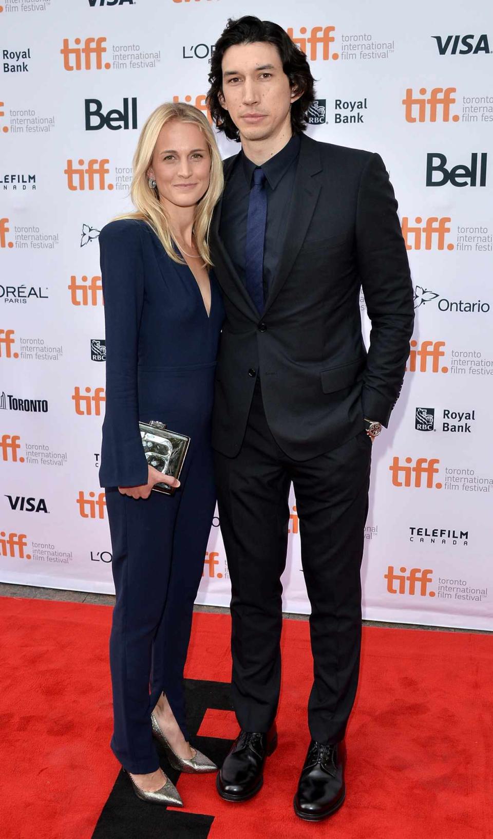 Joanne Tucker and Adam Driver attend the "While We're Young" premiere during the 2014 Toronto International Film Festival at Princess of Wales Theatre on September 6, 2014 in Toronto, Canada