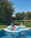 <p>The sisters make the most of the good day and spend it poolside. Source: Instagram/kourtneykardash </p>