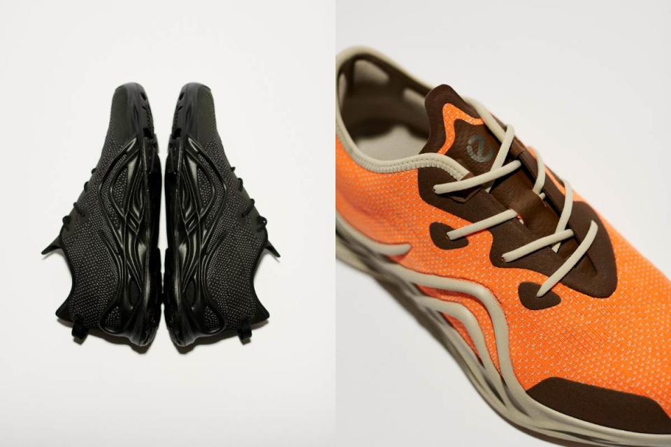 「BIOM INFINITE」的鞋面透過多彩且大面積科技織物提升透氣性圖片來源： ECCO