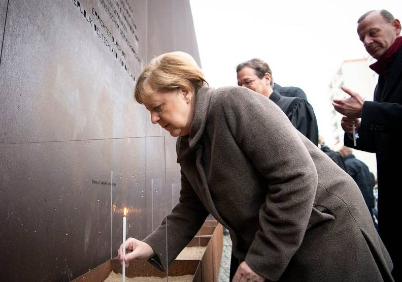 2019年11月9日，梅克爾親自出席柏林圍牆倒塌30週年紀念活動。取自德國聯邦政府官網