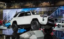 The Toyota 4Runner is delightfully anachronistic, a sport-utility vehicle for those hard-core types who wouldn’t be seen in a crossover. But then there are those who think a day without putting a little sunlight between the tires and terra firma is a day not worth living. For them, there’s the 2019 Toyota 4Runner TRD Pro. <a href="https://blog.caranddriver.com/2019-toyota-4runner-trd-pro-be-a-tough-guy-or-just-look-like-one/" rel="nofollow noopener" target="_blank" data-ylk="slk:READ MORE ››;elm:context_link;itc:0;sec:content-canvas" class="link ">READ MORE ››</a>