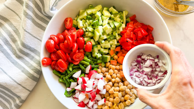 bowl with salad ingredients