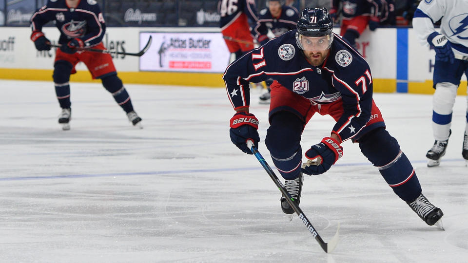 Nick Foligno will start his Maple Leafs career on the top line. (Photo by Ben Jackson/NHLI via Getty Images)