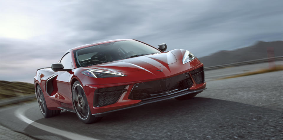 This undated photo provided by General Motors shows the 2020 Porsche Corvette, a highly anticipated sports car that is likely to be selling above MSRP when it first hits dealerships. (General Motors via AP)