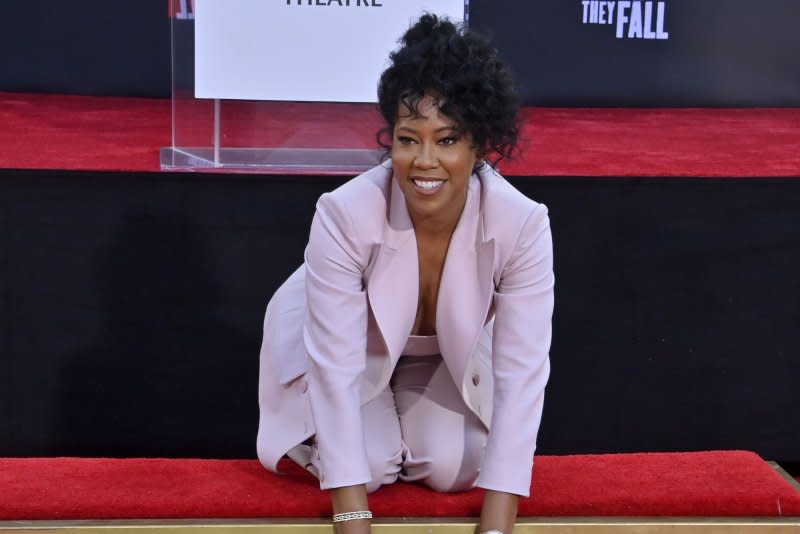 Regina King attends her hand and footprint ceremony at the TCL Chinese Theatre in 2021. File Photo by Jim Ruymen/UPI