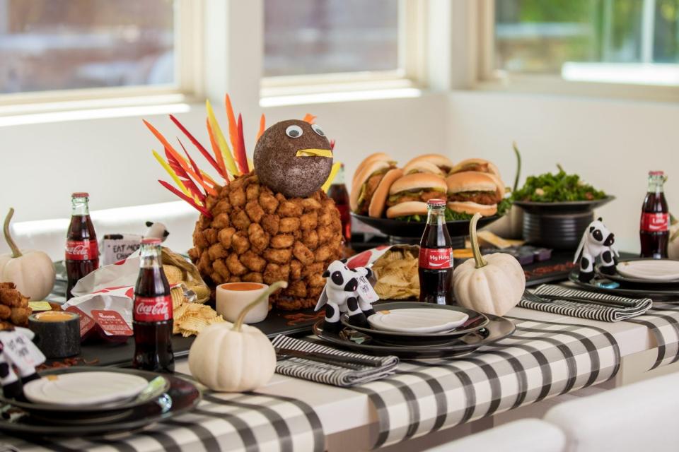 Chick-fil-A themed Friendsgiving table.