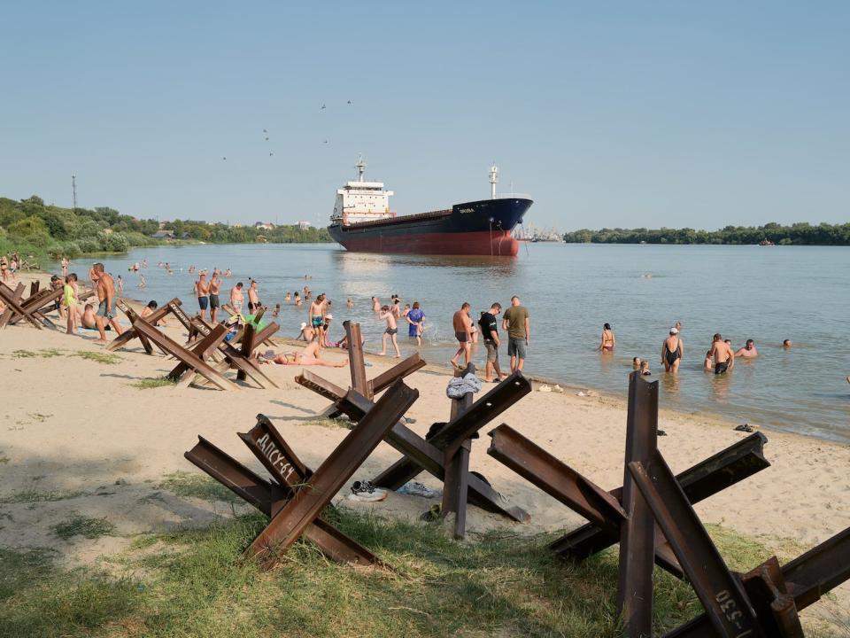 Ukraine Izmail Danube river grain cargo