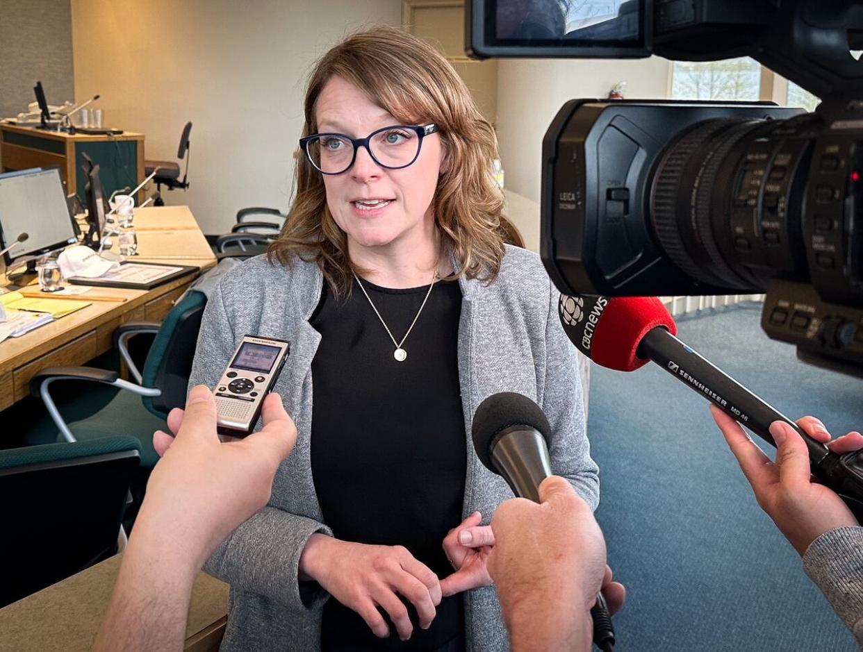 Mayor Amanda McDougall says three task forces on housing, transit and recreation got off to a late start, but she did not want to rush them and end up with poor policy recommendations. (Tom Ayers/CBC - image credit)