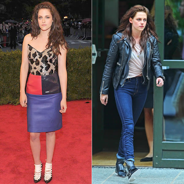 Kristen Stewart Met Ball 2012 Frock Swap: She Trades Dress For Jeans & A Tee