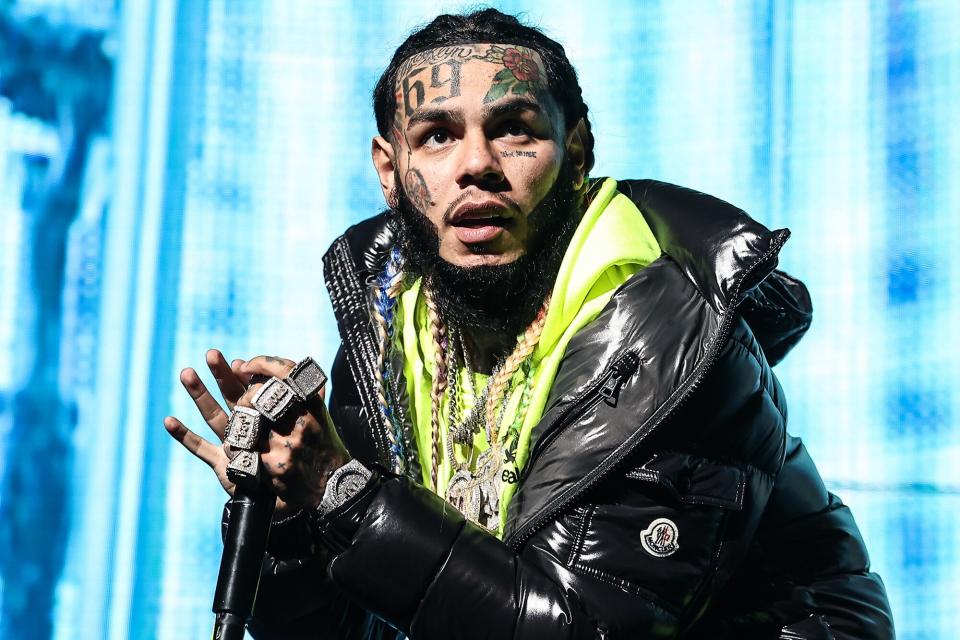 Rapper Tekashi 6ix9ine performs during the MiamiBash 2021 at FTX Arena on December 17, 2021 in Miami, Florida