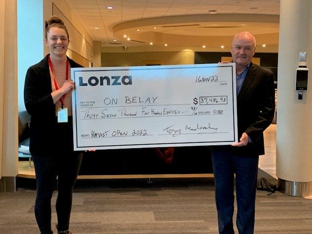 On Belay ecently received a $37,486.93 donation from Lonza Biologics Inc.