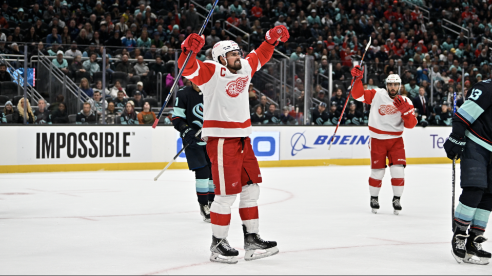 Dylan Larkin is setting himself up for a sweet payday this offseason after registering eight points in four games this week. (Getty Images)