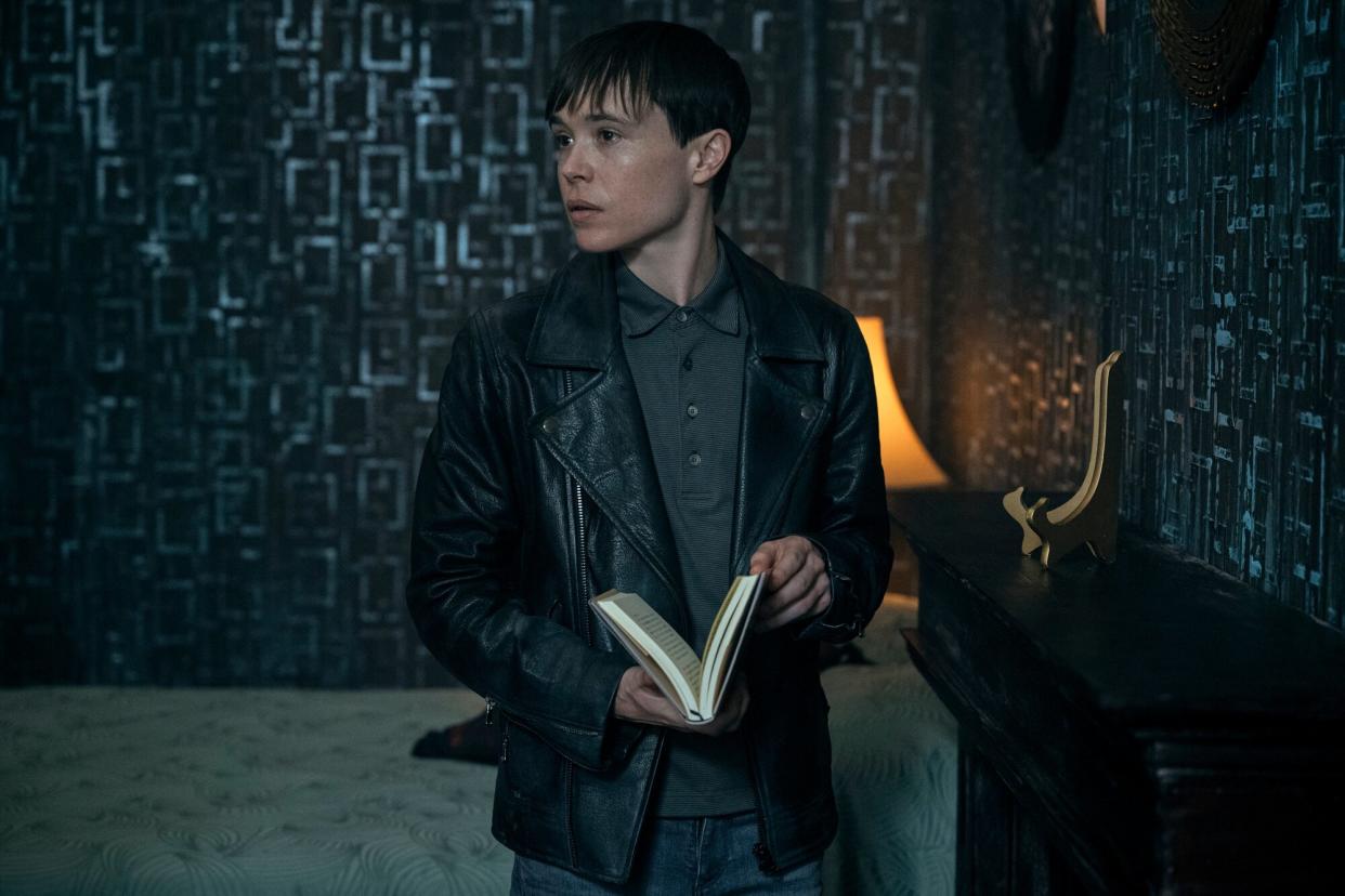The Umbrella Academy. Elliot Page as Viktor Hargreeves in episode 310 of The Umbrella Academy.