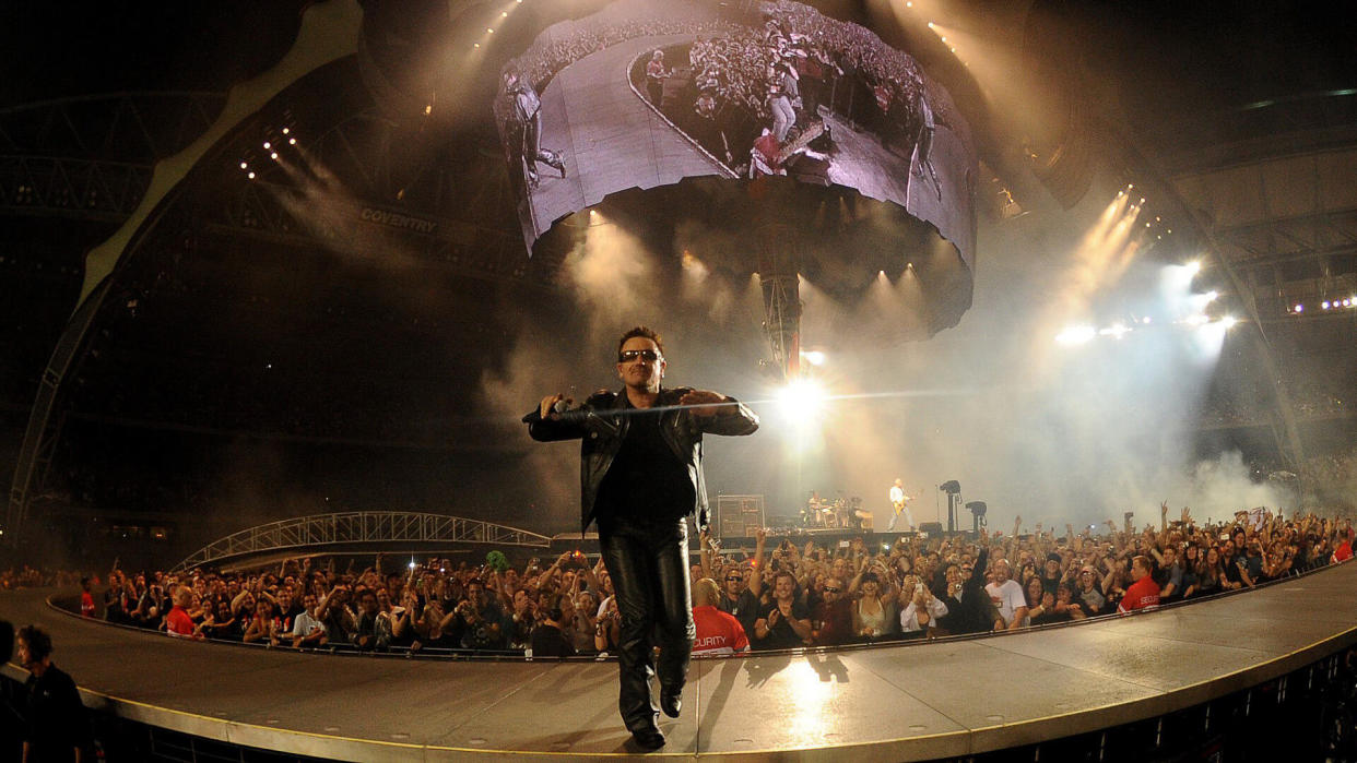 U2 Lead Singer Bono Performs at the Opening Show of the Australian Leg of the Band's 360 Degree World Tour at Etihad Stadium in Melbourne Australia 01 December 2010U2 in Concert - Dec 2010.