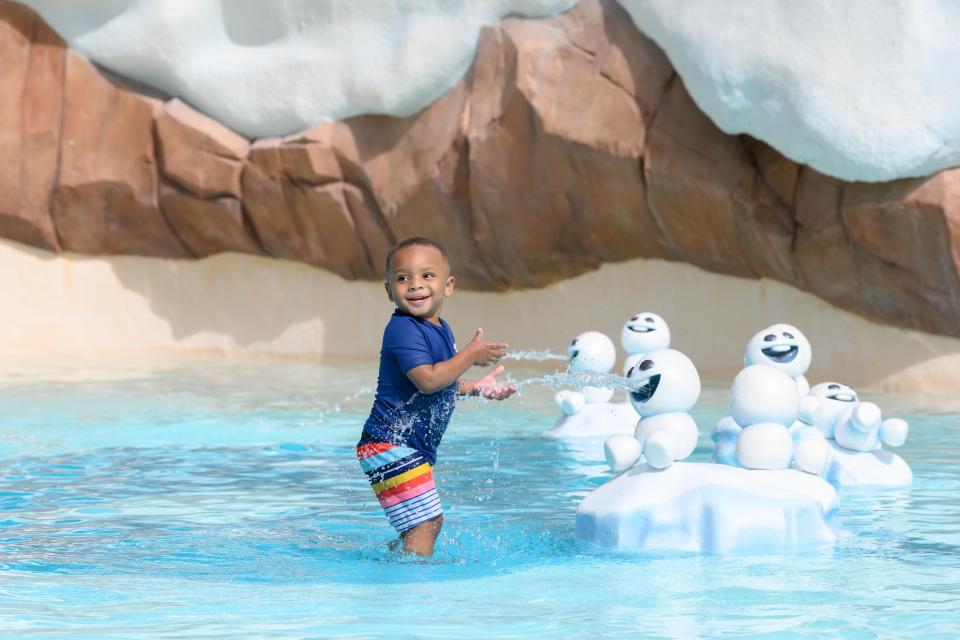 Disney’s Blizzard Beach Water Park reopened November 13,2022 providing guests with an array of arctic adventure amid the warm climate in Lake Buena Vista, Fla. Guests experienced the new touches from the Walt Disney Animation Studios film Frozen inside Tikes Peak, as well as plenty of mouthwatering culinary creations and popular polar attractions (Amy Smith, photographer). 