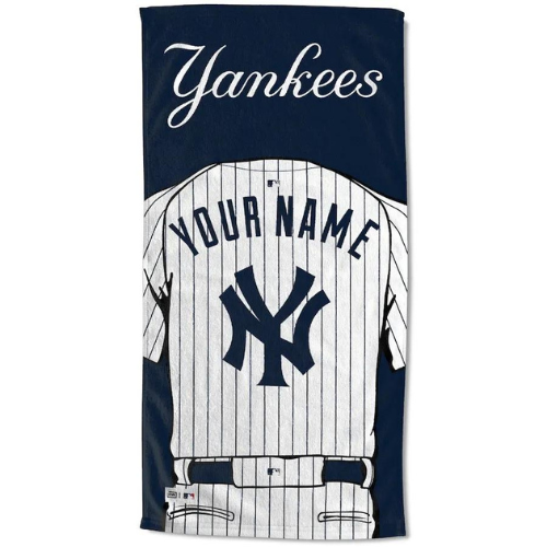 yankees customizable towel against white background