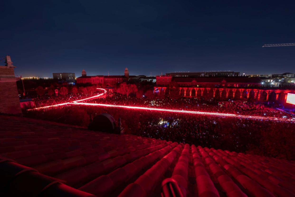 Thousands converged on the Texas Tech campus to celebrate the Carol of Lights, which also marked the kick of to the university's centennial celebrations.