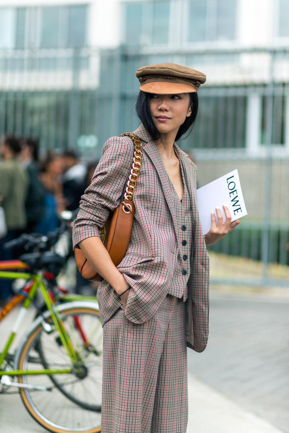 The lady-suit is alive and well, and is, in fact, the only acceptable pairing with a fisherman’s cap. 