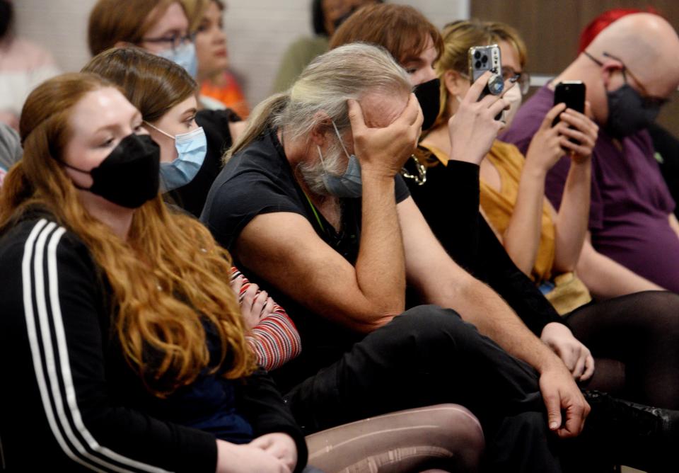 The Caddo Parish School Board meeting was packed Tuesday afternoon, March 15, 2022 with those in defense and in protest of a non-binary teacher. 