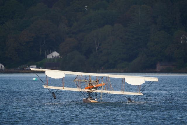 Waterbird replica on lake Windermere