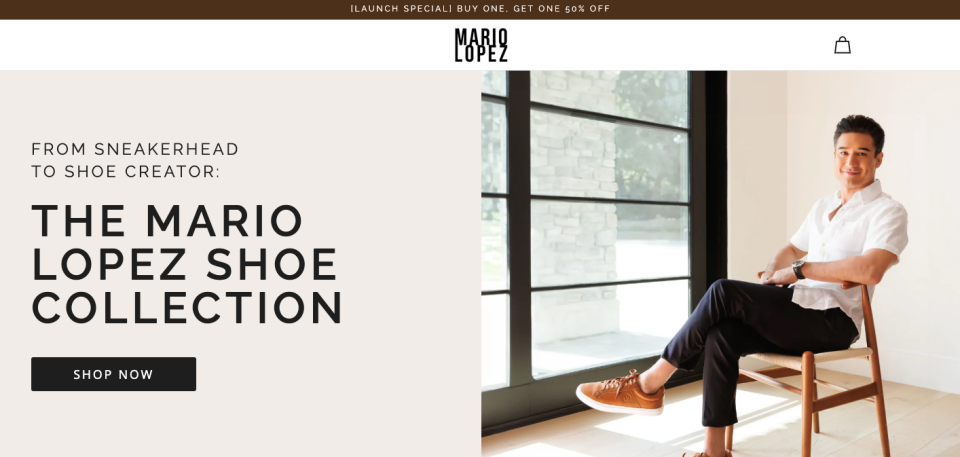 Mario Lopez, shoes, website