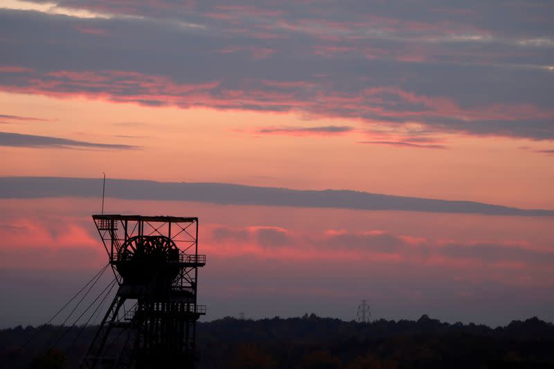 FILE PHOTO: General view of Wujek Coal Mine is seen during sunset in Katowice