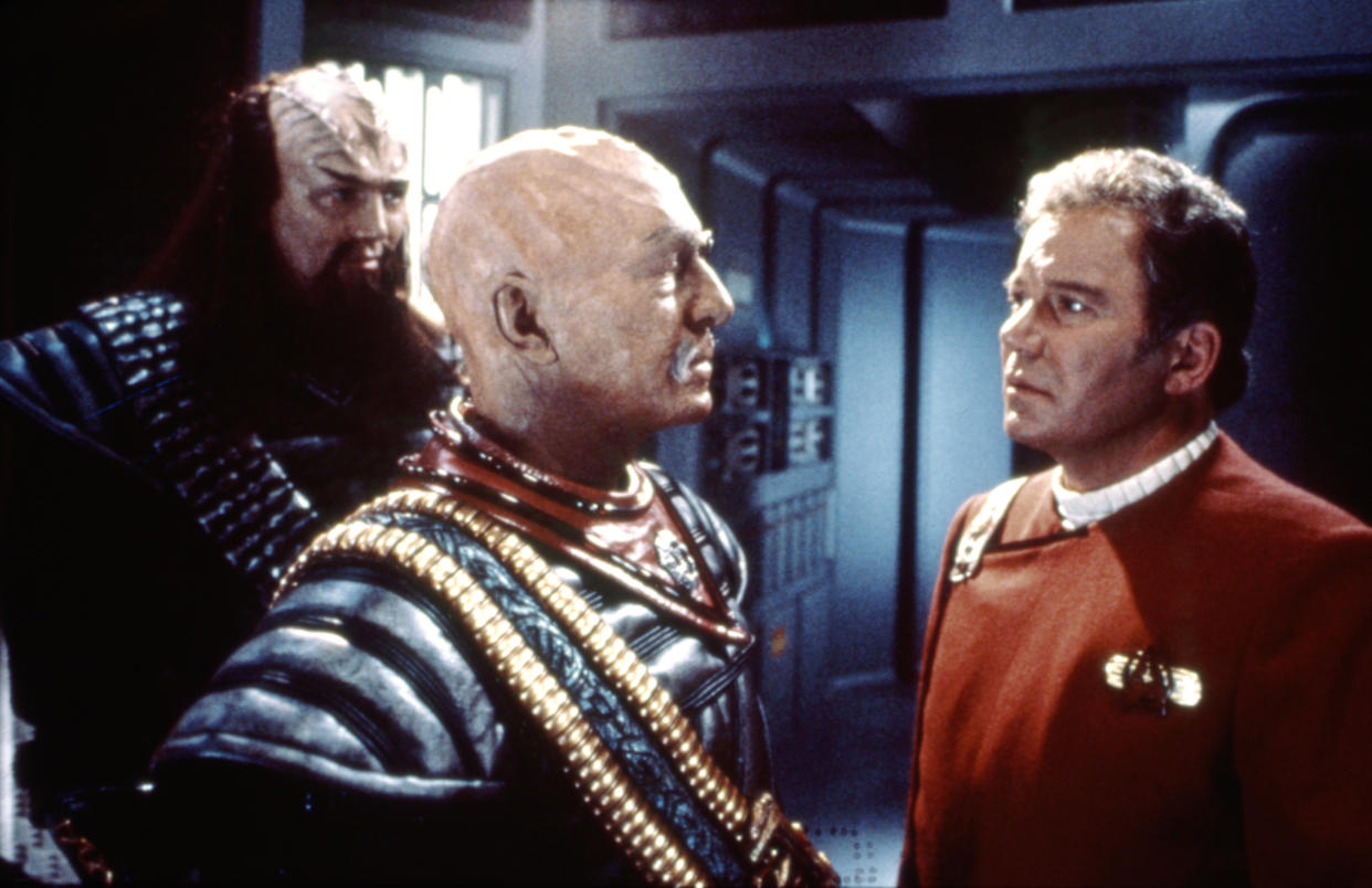 Stratford Festival alums Christopher Plummer and Shatner were reunited on the set of Star Trek VI: The Undiscovered Country (Photo: Paramount Pictures/ Courtesy: Everett Collection)