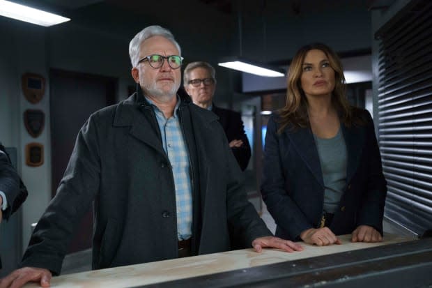 Bradley Whitford and Mariska Hargitay as Olivia Benson on "Law & Order: SVU"<p>Peter Kramer/NBC</p>