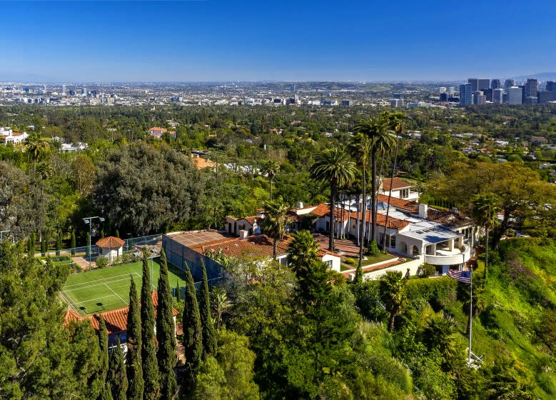 Once owned by soap opera creator Lee Phillip Bell, the 2.5-acre spread centers on a Mediterranean-style mansion of about 9,100 square feet.