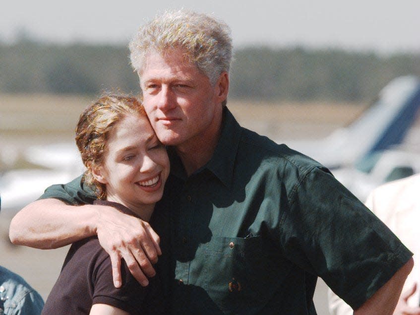 Bill Clinton and his daughter, Chelsea, in Martha's Vineyard, 1997.