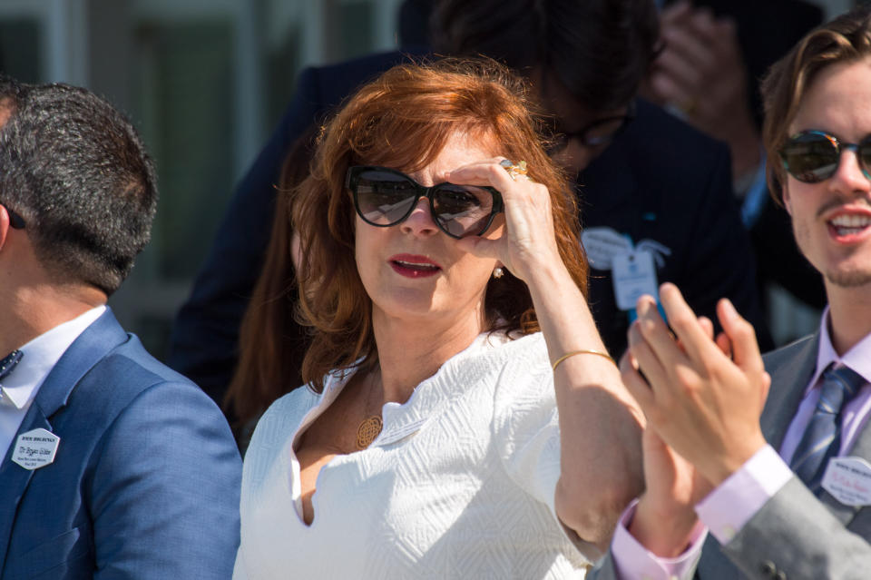 Susan Sarandon attends the Royal Windsor Cup on Sunday. (Photo: EMPICS Entertainment)