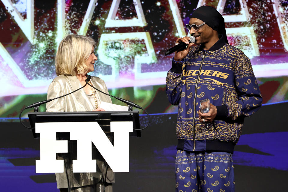 Snoop Dogg, Martha Stewart, Michael Greenberg, Skechers, Footwear News, FNAA, 2023, Achievement Awards 