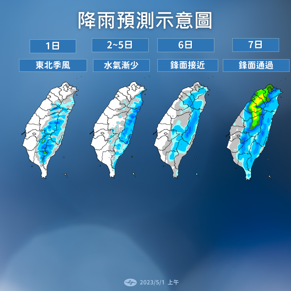 1週天氣。（圖／氣象局）