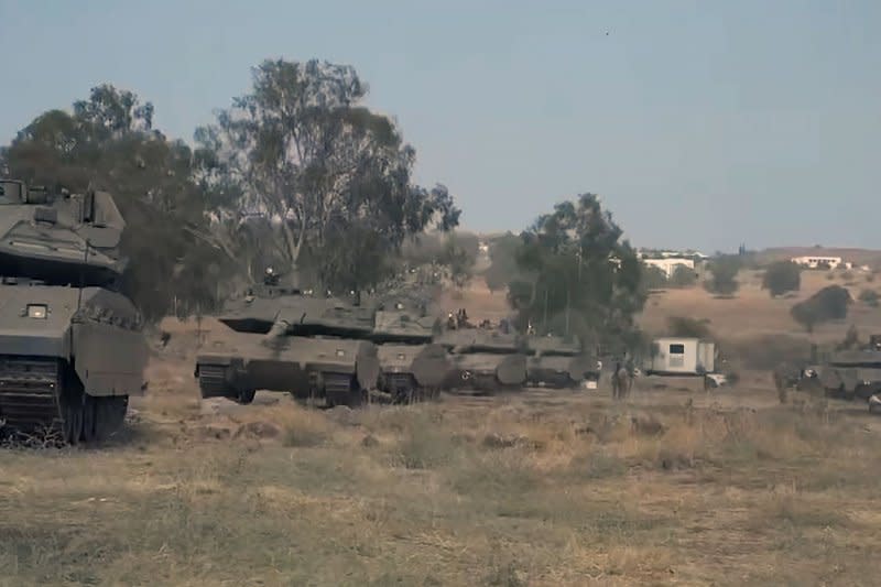 An IDF images shows Israeli forces in the Northern Command sector as they deploy in in the settlements near the border with Lebanon in northern Israel. Lebanon's Hezbollah and Israel exchanged missile strikes on Oct. 11, with the group saying at the time it was retaliating for the deaths of three of its members in Israeli attacks. The cross-border tensions have been ongoing for four days. File Photo by Israel Defense Forces/UPI