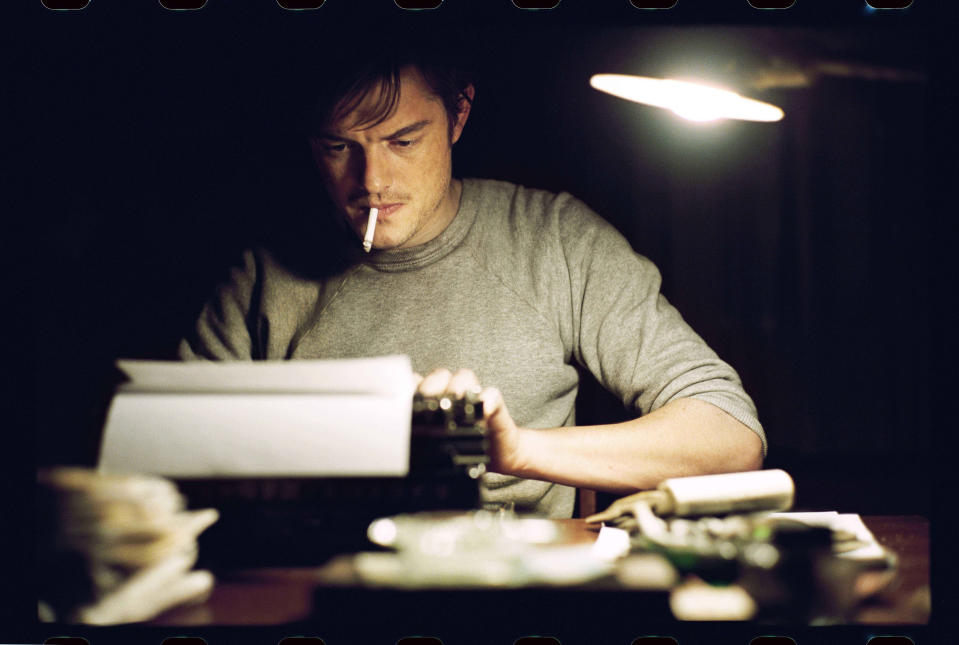 This undated publicity film image released by IFC Films/Sundance Selects shows Sam Riley as Sal Paradise/Jack Kerouac in a scene from the film, "On the Road," directed by Walter Salles. (AP Photo/IFC Films/Sundance Selects, Gregory Smith)