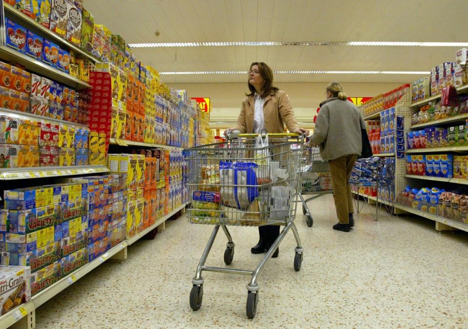 Shoppers have witnessed an 11.6% surge in grocery prices for the past month (Martin Rickett/PA) (PA Media)