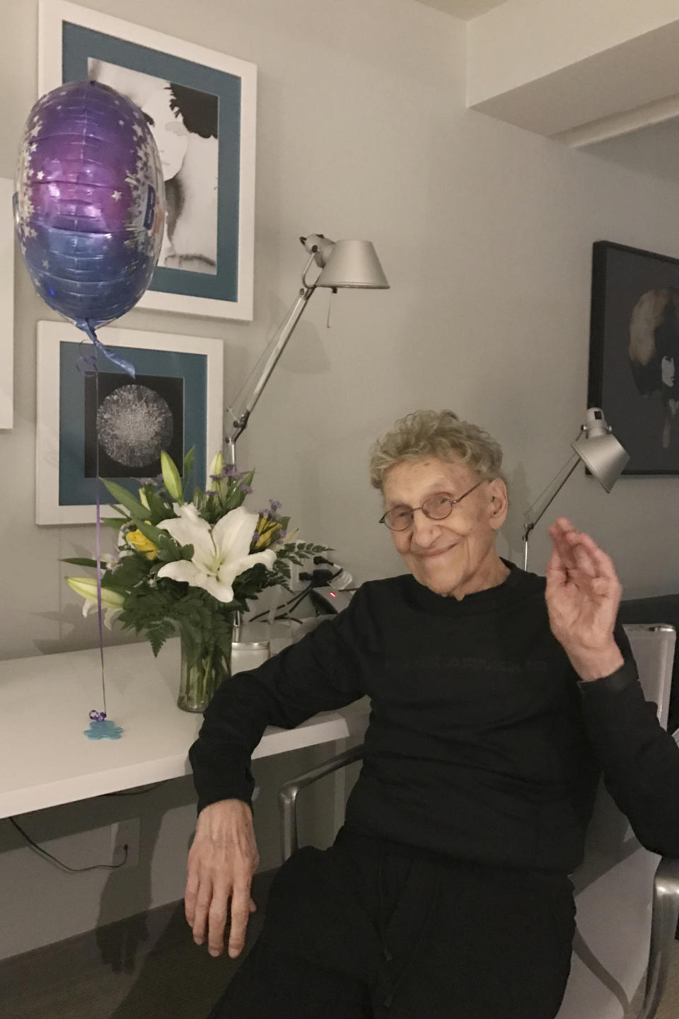 This Feb. 7, 2017 photo provided by Suzanne Shore shows her husband, Sammy Shore. The actor and standup comedian who co-founded the Comedy Store died Saturday, May 18, 2019. He was 92. (Suzanne Shore via AP)