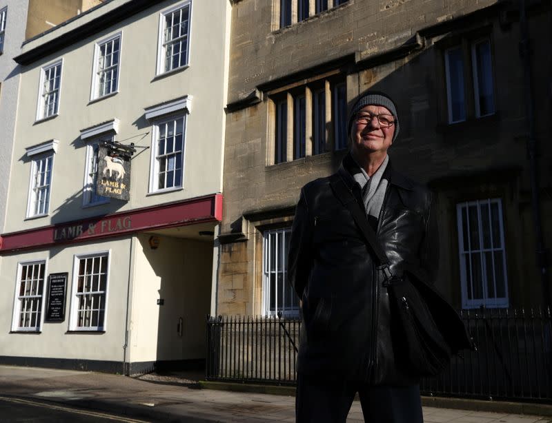 Spokesman for CAMRA (Campaign for Real Ale) Dave Richardson poses for a photograph outside The Lamb and Flag