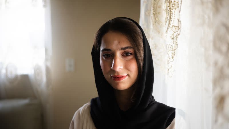 Mahsa Qaderi, an Afghani refugee by way of Kabul, poses for a portrait at her home in West Valley City on Friday, June 9, 2023.