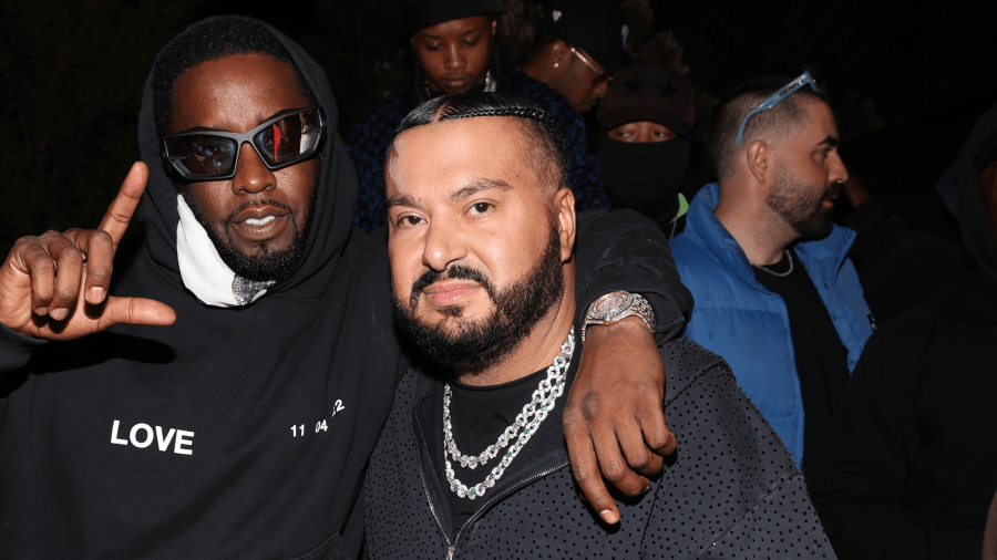 Amir "Cash" Esmailian (Center) and Sean "Diddy" Combs (Left) attend TAO Desert Nights presented by Jeeter at Zenyara on April 14, 2023, in Coachella.
