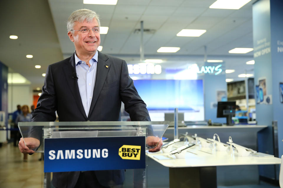 Hubert Joly just got the job done at Best Buy. Bottom line.  (Photo by Neilson Barnard/Getty Images for Samsung)