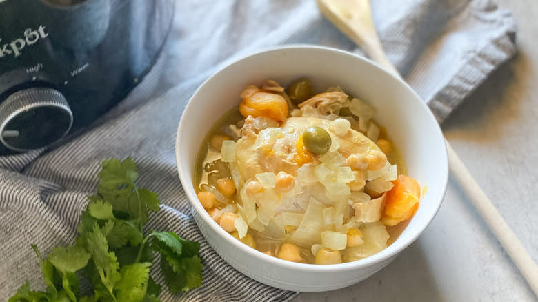 crockpot chicken tagine in bowl