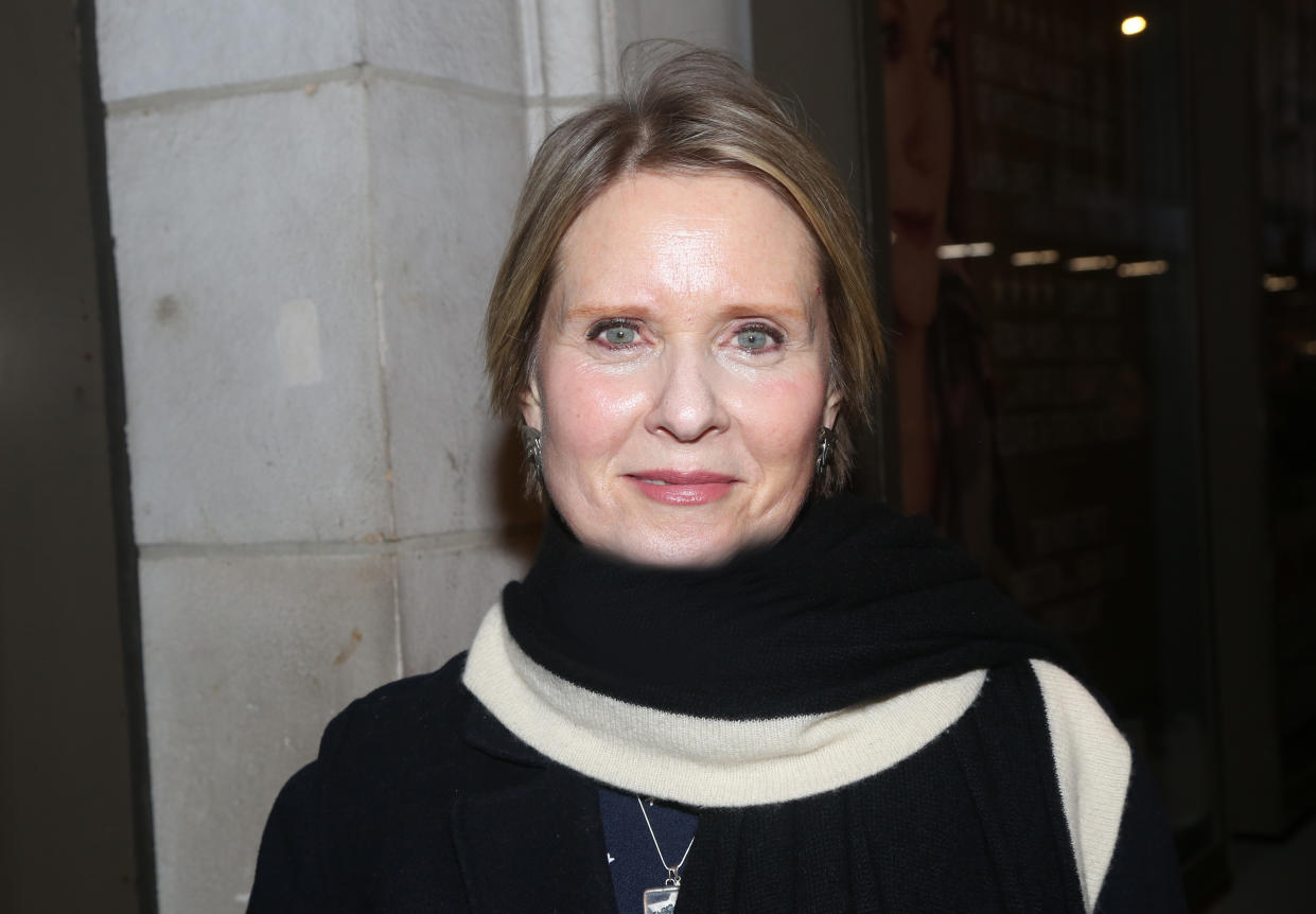 NEW YORK, NEW YORK - JANUARY 15: Cynthia Nixon poses at the opening night of the new play "My Name Is Lucy Barton" on Broadway at The Samuel J. Friedman Theatre on January 15, 2020 in New York City. (Photo by Bruce Glikas/WireImage)