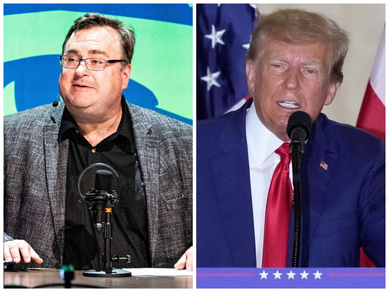 Left: Reid Hoffman. Right: Donald Trump
