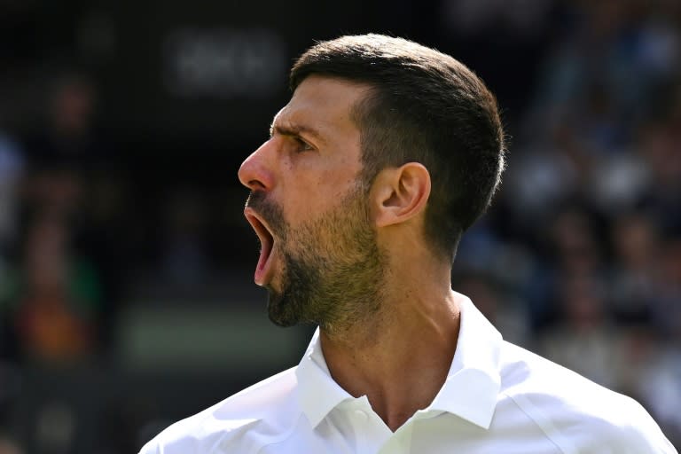 'Rough day': Novak Djokovic celebrates winning a point against Jacob Fearnley (Ben Stansall)