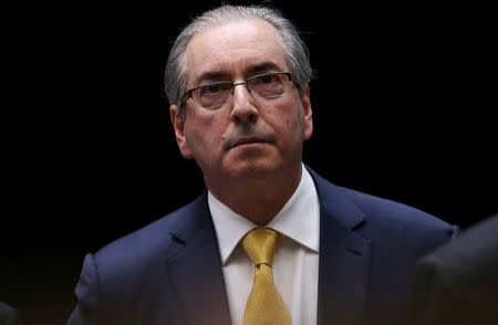 Former speaker of Brazil's Lower House of Congress, Eduardo Cunha, attends a session of the House as they debate his impeachment, in Brasilia, Brazil, September 12, 2016. REUTERS/Adriano Machado