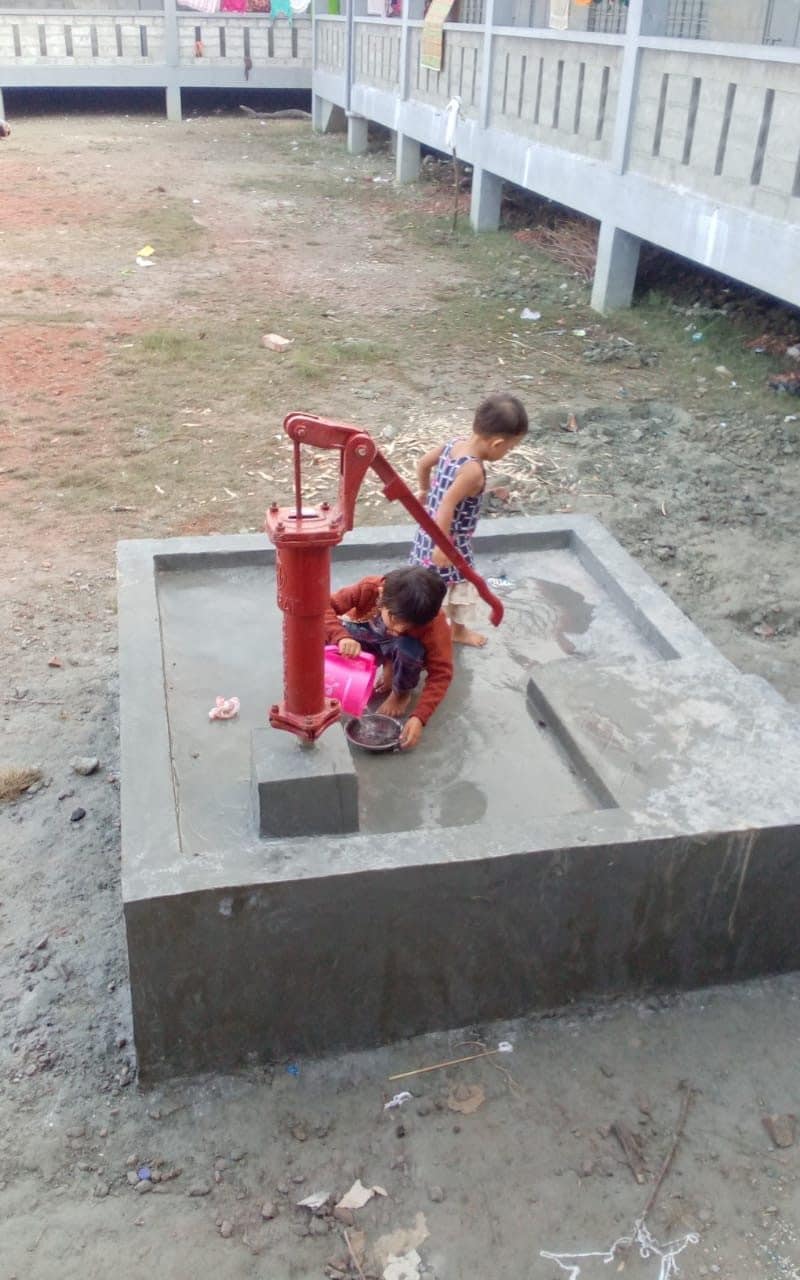 Fresh water is delivered in communal pumps